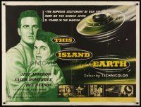 5x227 THIS ISLAND EARTH British quad '55 art of Jeff Morrow, Faith Domergue & flying saucer!
