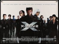5x234 X-MEN 2 advance British quad '03 Hugh Jackman as Wolverine, Halle Berry, James Marsden!