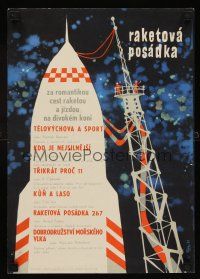 5x257 RAKETOVA POSADKA Czech 11x16 '63 collection of sci-fi shorts, cool rocket ship art by Figer!
