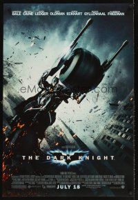 5x430 DARK KNIGHT advance DS 1sh '08 Christian Bale as Batman on wild motorcycle!