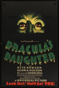 5x398 DRACULA'S DAUGHTER S2 recreation 1sh 2000 Universal horror, look out! she'll get YOU!