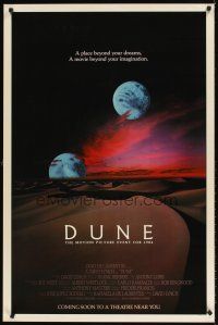 5x435 DUNE advance 1sh '84 David Lynch sci-fi epic, best image of two moons over desert!