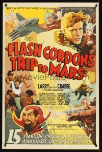 5x402 FLASH GORDON'S TRIP TO MARS S2 recreation 1sh 2001 stone litho art for this classic serial!