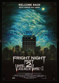 5x302 FRIGHT NIGHT 2 French 15x21 '89 the suckers are back, great artwork of ghost in the sky!