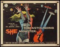 5x009 ASTOUNDING SHE MONSTER 1/2sh '58 art of the evil, beautiful & deadly creature from the stars!