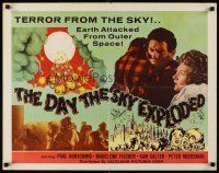 5x018 DAY THE SKY EXPLODED 1/2sh '61 terror from the sky, art of Earth attacked from outer space!