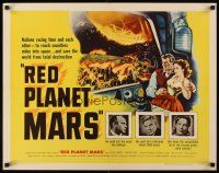 5x063 RED PLANET MARS 1/2sh '52 art of Peter Graves & sexy Andrea King trying to save the world!