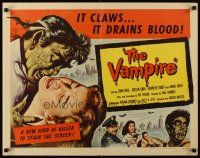 5x078 VAMPIRE 1/2sh '57 John Beal, it claws, it drains blood, cool art of monster & victim!