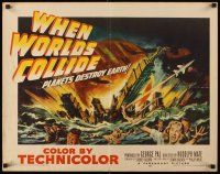 5x082 WHEN WORLDS COLLIDE style B 1/2sh '51 George Pal classic doomsday thriller, great artwork!