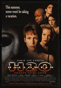 5x456 HALLOWEEN H20 advance 1sh '98 Jamie Lee Curtis sequel, terror won't be taking a vacation!