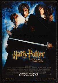 5x458 HARRY POTTER & THE CHAMBER OF SECRETS advance DS 1sh '02 Daniel Radcliffe, Emma Watson, Grint