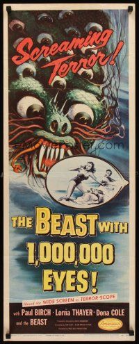 5x093 BEAST WITH 1,000,000 EYES insert '55 great art of monster attacking sexy girl by Albert Kallis