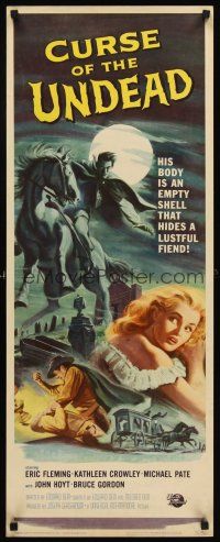 5x105 CURSE OF THE UNDEAD insert '59 art of fiend on horseback in graveyard by Reynold Brown!