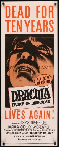 5x115 DRACULA PRINCE OF DARKNESS insert '66 great art of vampire Christopher Lee!