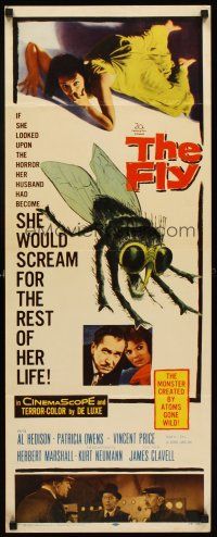 5x123 FLY insert '58 Vincent Price, Patricia Owens, Al Hedison, classic horror!