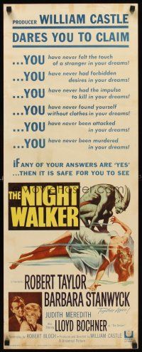 5x154 NIGHT WALKER insert '65 William Castle, Reynold Brown art of monster & sexy near-naked girl!