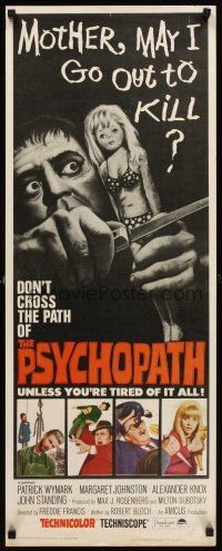 5x166 PSYCHOPATH insert '66 Robert Bloch, wild horror image, Mother, may I go out to kill?