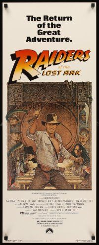 5x170 RAIDERS OF THE LOST ARK insert R82 great art of adventurer Harrison Ford by Richard Amsel!