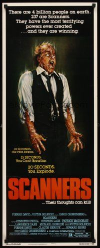 5x174 SCANNERS insert '81 David Cronenberg, in 20 seconds your head explodes, sci-fi art by Joann!