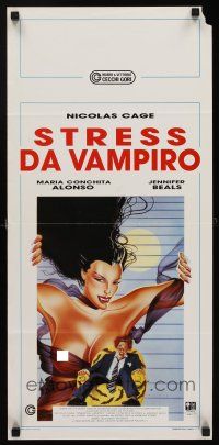 5x272 VAMPIRE'S KISS Italian locandina '88 Nicolas Cage, Jennifer Beals, sexy Cecchini art!