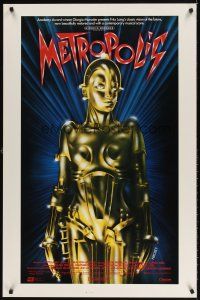 5x493 METROPOLIS int'l 1sh R84 Fritz Lang classic, Girogio Moroder, art of female robot by Nikosey!
