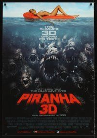 5x509 PIRANHA 3D advance 1sh '10 Richard Dreyfuss, sexy bikini girl & monster fish!