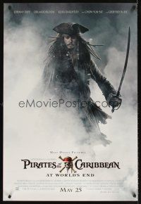 5x510 PIRATES OF THE CARIBBEAN: AT WORLD'S END advance DS 1sh '07 Johnny Depp as Captain Jack!