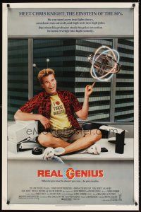 5x513 REAL GENIUS 1sh '85 Val Kilmer is the Einstein of the '80s, Jon Gries, sci-fi comedy!
