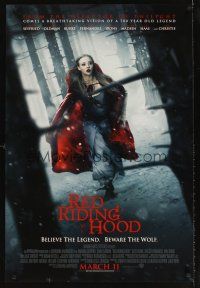 5x514 RED RIDING HOOD advance DS 1sh '11 Amanda Seyfried, believe the legend, beware the wolf!