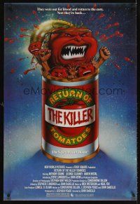 5x521 RETURN OF THE KILLER TOMATOES 1sh '88 Darrow art, out for blood & now they're back!