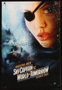5x537 SKY CAPTAIN & THE WORLD OF TOMORROW teaser DS 1sh '04 sexy Angelina Jolie w/eyepatch!