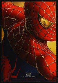 5x541 SPIDER-MAN 2 teaser 1sh '04 cool image of Tobey Maguire as superhero, Sam Raimi!