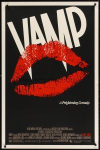 5x561 VAMP 1sh '86 great kissing vampire lips image, the first kiss could be your last!