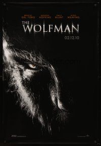 5x565 WOLFMAN teaser DS 1sh '10 cool image of Benicio Del Toro as monster in title role!