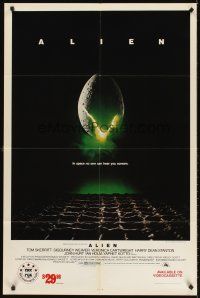 5y118 ALIEN video 1sh R86 Ridley Scott outer space sci-fi classic, cool hatching egg image!