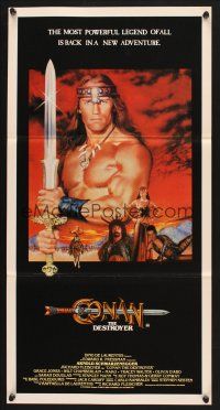 5y017 CONAN THE DESTROYER Aust daybill '84 Arnold Schwarzenegger is the most powerful legend!