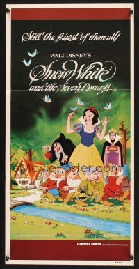 5y034 SNOW WHITE & THE SEVEN DWARFS Aust daybill R83 Walt Disney animated cartoon fantasy classic!
