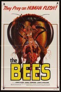 5y152 BEES 1sh '78 John Saxon, Angel Tompkins, Kollar giant bee & sexy girl artwork!