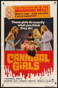 5y187 CANNIBAL GIRLS 1sh '73 Ivan Reitman Canadian horror comedy, they do exactly what you think!