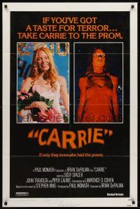 5y192 CARRIE signed 1sh '76 by Stephen King, Stephen King, Sissy Spacek before & after her bloodbath