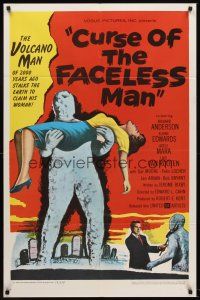 5y235 CURSE OF THE FACELESS MAN 1sh '58 volcano man of 2000 years ago stalks Earth to claim girl!