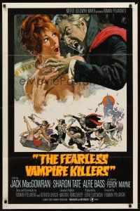 5y329 FEARLESS VAMPIRE KILLERS style B int'l 1sh 1967 great Frank Frazetta art, plus Tate attacked!