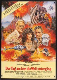 5y043 WHEN TIME RAN OUT German '80 cool art of Paul Newman, William Holden & Jacqueline Bisset