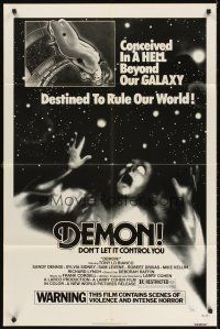 5y376 GOD TOLD ME TO 1sh '76 Larry Cohen satanic sci-fi, Demon, don't let it control you!