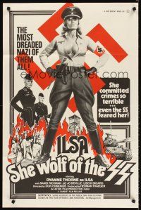 5y433 ILSA SHE WOLF OF THE SS 23x35 1sh '74 Nazi so terrible even the SS feared her!