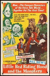 5y487 LITTLE RED RIDING HOOD & THE MONSTERS 1sh '64 really wacky, sure to scare little kids!
