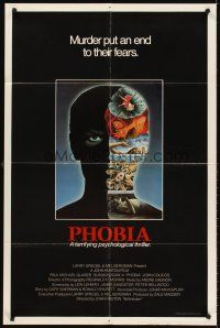 5y590 PHOBIA int'l 1sh '80 directed by John Huston, crazy psychiatrist Paul Michael Glaser!