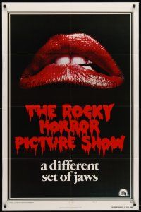 5y626 ROCKY HORROR PICTURE SHOW int'l A 1sh '75 classic c/u lips image, a different set of jaws!