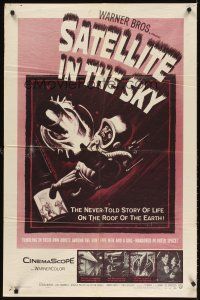 5y632 SATELLITE IN THE SKY 1sh '56 English, the never-told story of life on the roof of the Earth!