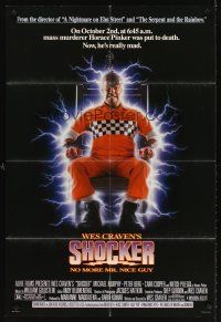5y647 SHOCKER DS 1sh '89 Wes Craven, wild image of electrocuted murderer Mitch Pileggi!